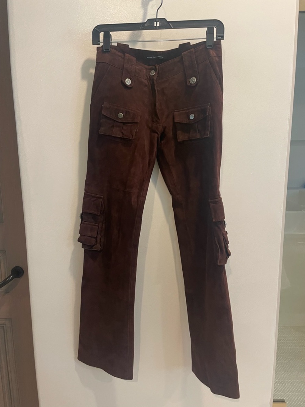 Brown Suede Cargo Pants - Jessie della femina